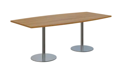 NC - 44 stůl sud, deska 2000 x 1000/800 mm ořech světlý (síla 25mm), noha RC, nerez