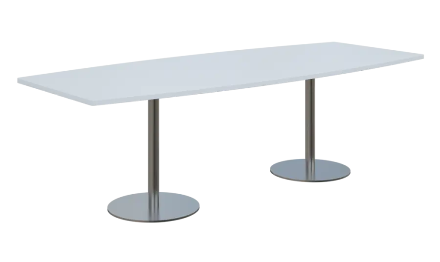 NC - 45 stůl sud, deska 2400 x 1000/800 mm bílá (síla 25mm), noha RC, nerez