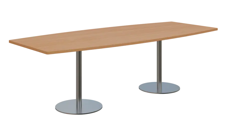 NC - 45 stůl sud, deska 2400 x 1000/800 mm buk Royal (síla 25mm), noha RC, nerez