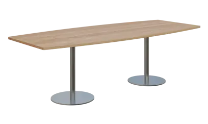 NC - 45 stůl sud, deska 2400 x 1000/800 mm dub bardolino (síla 25mm), noha RC, nerez