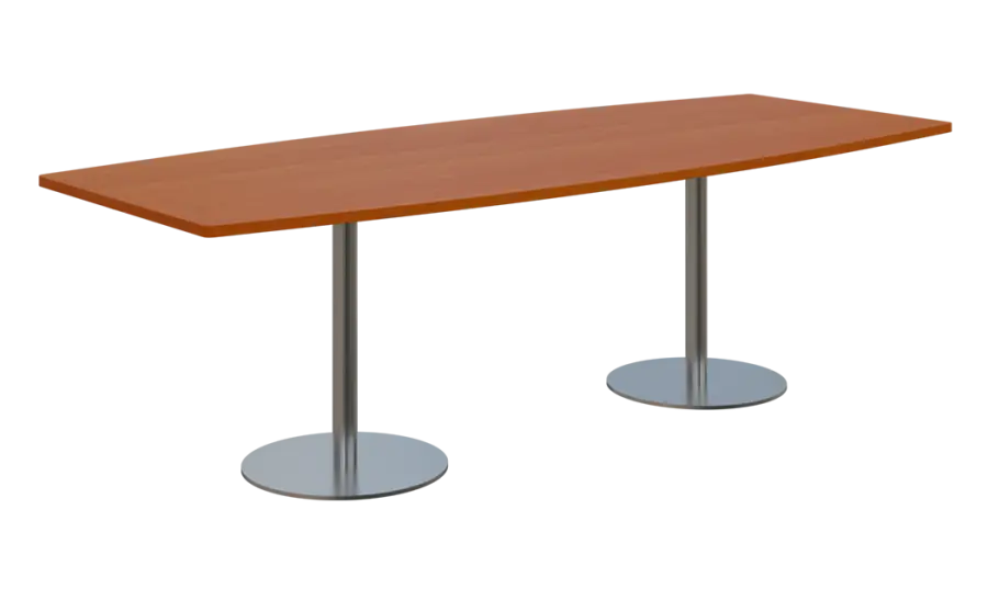 NC - 45 stůl sud, deska 2400 x 1000/800 mm olše jantar (síla 25mm), noha RC, nerez