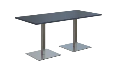 NC - 50 stůl hranatý, deska 1600 x 800 mm antracit (síla 25 mm), noha SQC, nerez