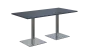 NC - 50 stůl hranatý, deska 1600 x 800 mm antracit (síla 25 mm), noha SQC, nerez