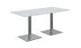 NC - 50 stůl hranatý, deska 1600 x 800 mm bílá (síla 25 mm), noha SQC, nerez