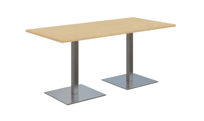 NC - 50 stůl hranatý, deska 1600 x 800 mm bříza irská (síla 25 mm), noha SQC, nerez