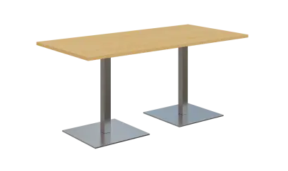 NC - 50 stůl hranatý, deska 1600 x 800 mm javor horský (síla 25 mm), noha SQC, nerez