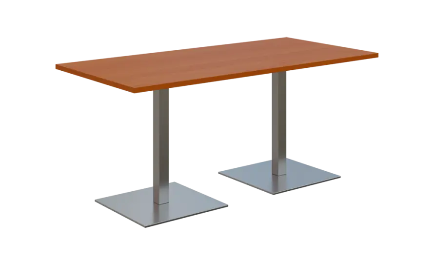 NC - 50 stůl hranatý, deska 1600 x 800 mm olše jantar (síla 25 mm), noha SQC, nerez