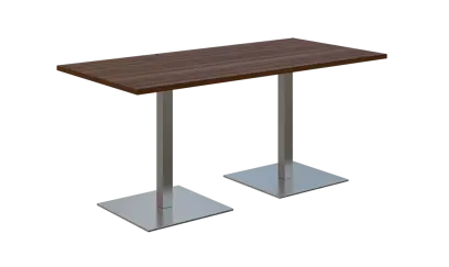 NC - 50 stůl hranatý, deska 1600 x 800 mm ořech královský (síla 25 mm), noha SQC, nerez