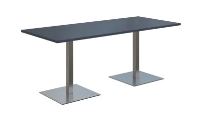 NC - 51 stůl hranatý, deska 1800 x 800 mm antracit (síla 25 mm), noha SQC, nerez