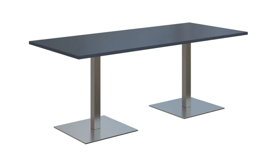 NC - 51 stůl hranatý, deska 1800 x 800 mm antracit (síla 25 mm), noha SQC, nerez