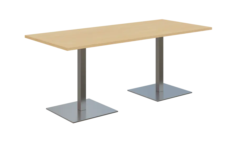 NC - 51 stůl hranatý, deska 1800 x 800 mm bříza irská (síla 25 mm), noha SQC, nerez