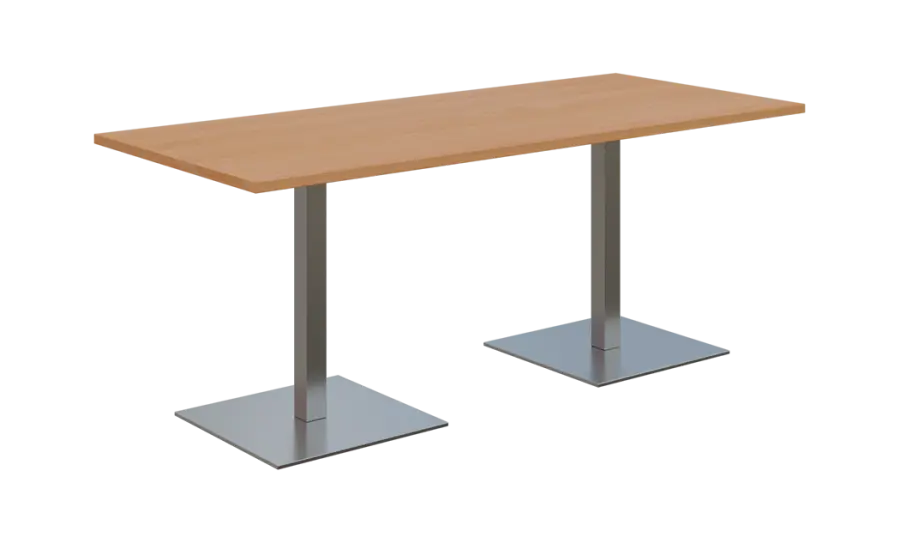 NC - 51 stůl hranatý, deska 1800 x 800 mm buk royal (síla 25 mm), noha SQC, nerez