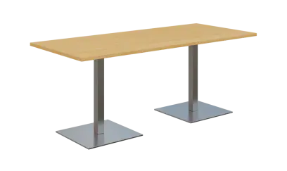 NC - 51 stůl hranatý, deska 1800 x 800 mm javor horský (síla 25 mm), noha SQC, nerez