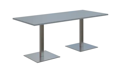 NC - 51 stůl hranatý, deska 1800 x 800 mm šedá (síla 25 mm), noha SQC, nerez