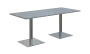 NC - 51 stůl hranatý, deska 1800 x 800 mm šedá (síla 25 mm), noha SQC, nerez