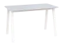 TENT, jídelní stůl 130x70cm, deska umělý kámen - bílý mramor, nohy kovové bílé
