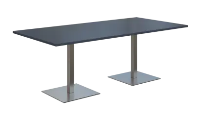 NC - 54 stůl hranatý, deska 2000 x 1000 mm antracit (síla 25 mm), noha SQC, nerez