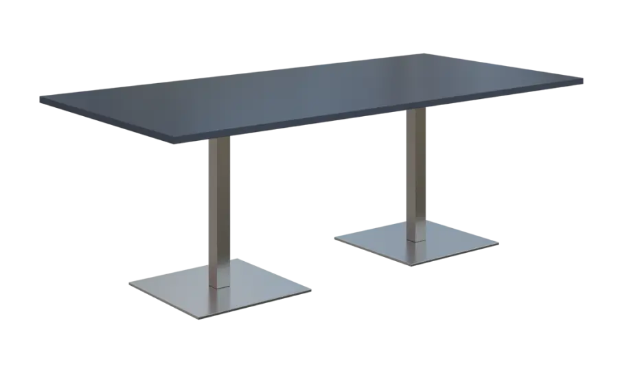 NC - 54 stůl hranatý, deska 2000 x 1000 mm antracit (síla 25 mm), noha SQC, nerez