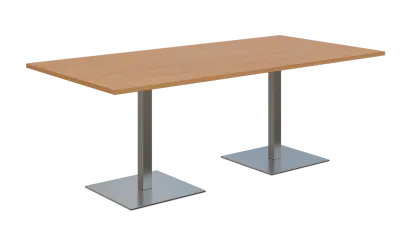 NC - 54 stůl hranatý, deska 2000 x 1000 mm buk royal (síla 25 mm), noha SQC, nerez