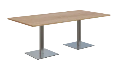 NC - 54 stůl hranatý, deska 2000 x 1000 mm dub bardolino (síla 25 mm), noha SQC, nerez