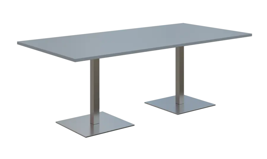 NC - 54 stůl hranatý, deska 2000 x 1000 mm šedá (síla 25 mm), noha SQC, nerez