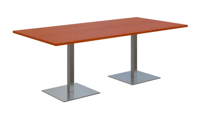 NC - 54 stůl hranatý, deska 2000 x 1000 mm třešeň šumavská (síla 25 mm), noha SQC, nerez