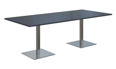 NC - 55 stůl hranatý, deska 2200 x 1000 mm antracit (síla 25 mm), noha SQC, nerez
