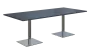 NC - 55 stůl hranatý, deska 2200 x 1000 mm antracit (síla 25 mm), noha SQC, nerez