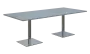 NC - 55 stůl hranatý, deska 2200 x 1000 mm šedá (síla 25 mm), noha SQC, nerez