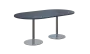 NC - 60 stůl oválný, deska 1800 x 1000 mm antracit (síla 25mm), noha RC, nerez