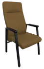 SENIOR STANDARD, seniorské konferenční křeslo, kostra černá, koženka Mokka béžová