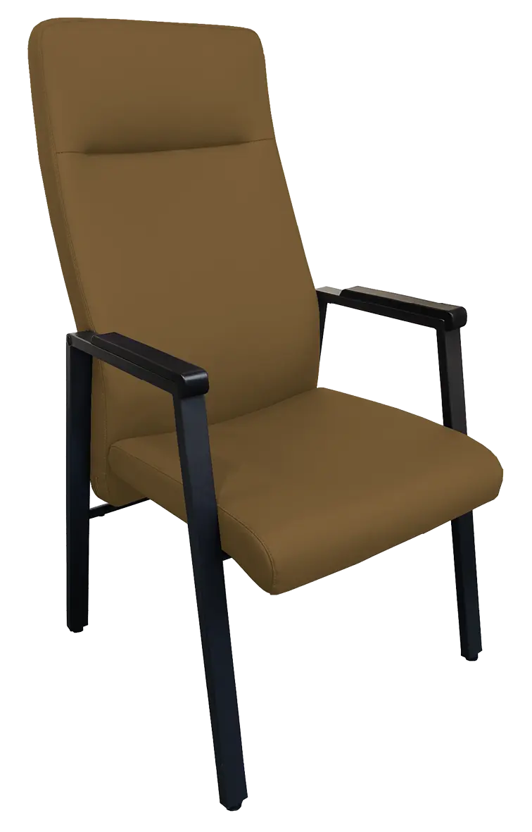 SENIOR STANDARD, seniorské konferenční křeslo, kostra černá, koženka Mokka béžová