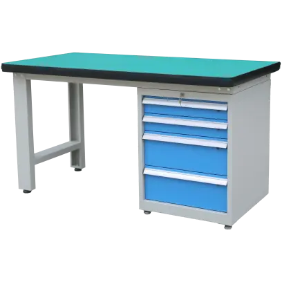 KSA 150/80, dílenský pracovní stůl, šedá/modrá