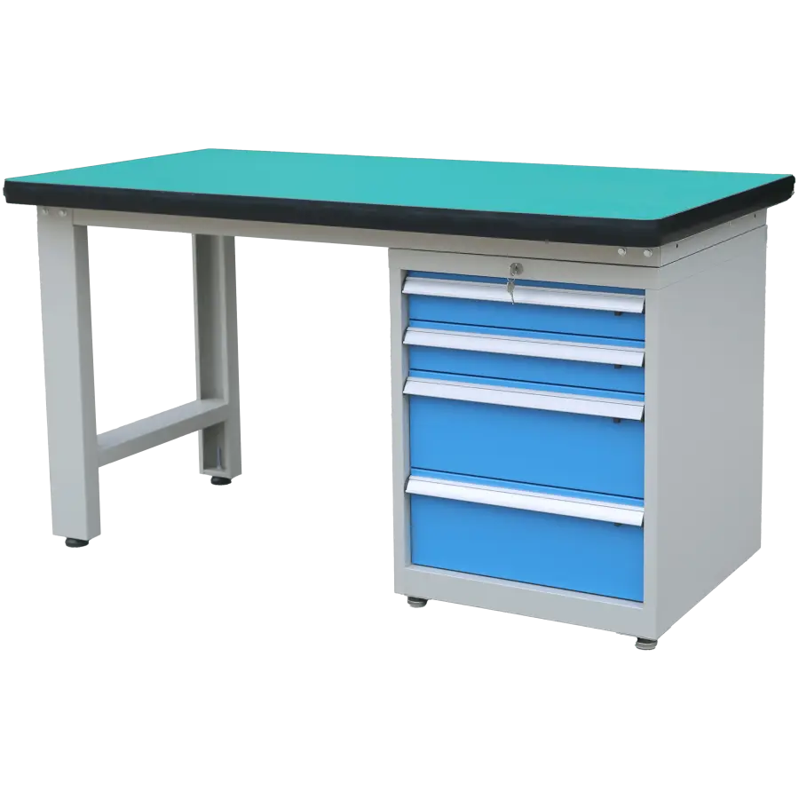 KSA 150/80, dílenský pracovní stůl, šedá/modrá