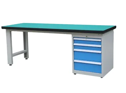 KSA 210/80, dílenský pracovní stůl, šedá/modrá