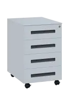 PKK - 4 kontejner kovový pojízdný, 4-zásuvkový, bílý/úchytka antracit