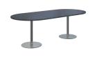 NC - 63 stůl oválný, deska 2200 x 1000 mm antracit (síla 25mm), noha RC, nerez