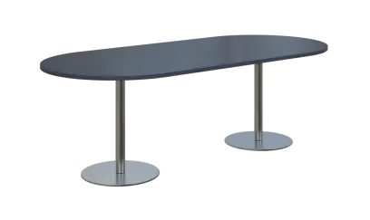 NC - 63 stůl oválný, deska 2200 x 1000 mm antracit (síla 25mm), noha RC, nerez