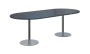 NC - 63 stůl oválný, deska 2200 x 1000 mm antracit (síla 25mm), noha RC, nerez