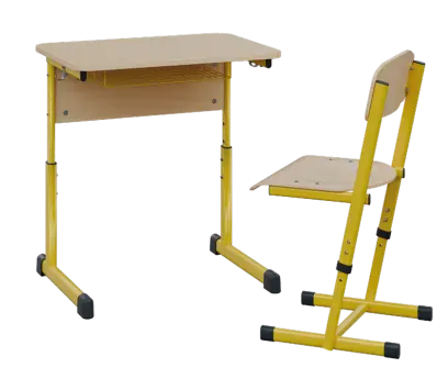 SET EDUCA 11, 1-místná lavice + židle, vel. 4-6, mléčný dub/žlutá