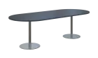 NC - 64 stůl oválný, deska 2400 x 1000 mm antracit (síla 25mm), noha RC, nerez