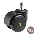 Kolečka antistatická, maloprůměrová, sada 5ks, černá