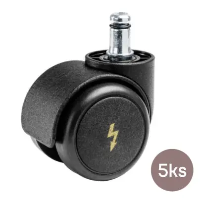 Kolečka antistatická, maloprůměrová, sada 5ks, černá