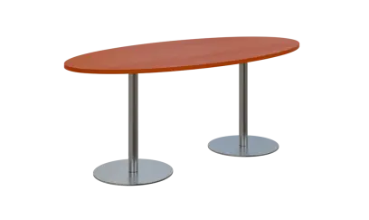 NC - 70 stůl elipsa, deska 1800 x 900 mm třešeň šumavská (síla 25mm), noha RC, nerez