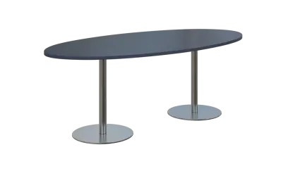 NC - 71 stůl elipsa, deska 2000 x 1000 mm antracit (síla 25mm), noha RC, nerez