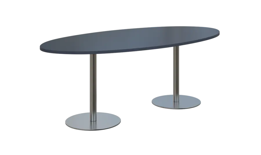 NC - 71 stůl elipsa, deska 2000 x 1000 mm antracit (síla 25mm), noha RC, nerez