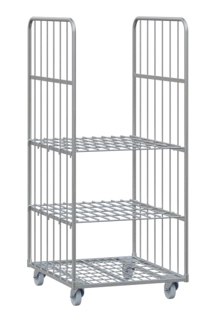 KLEC 2/2, 2-boký, 2x police, klecový vozík 1665x710x805 mm, galvanická ocel