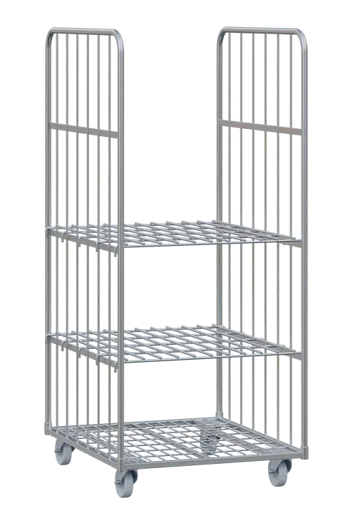 KLEC 2/2, 2-boký, 2x police, klecový vozík 1665x710x805 mm, galvanická ocel
