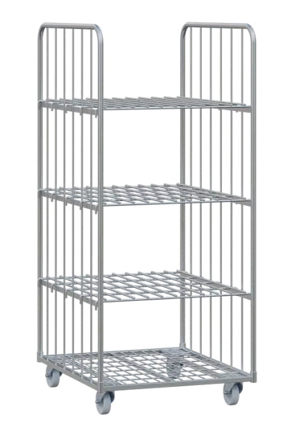 KLEC 2/3, 2-boký, 3x police, klecový vozík 1665x710x805 mm, galvanická ocel