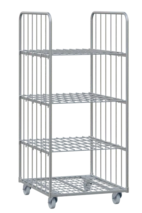 KLEC 2/3, 2-boký, 3x police, klecový vozík 1665x710x805 mm, galvanická ocel